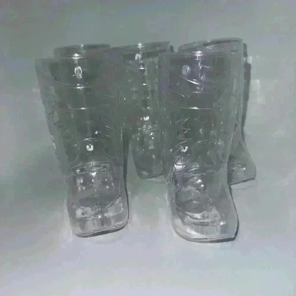Set of 5 Clear Cowboy Boot Mug Glasses / One Size / Made of Plastic - Picture 4 of 6